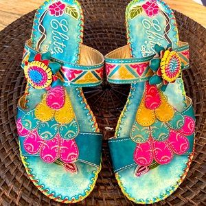 Elite by Corkys hand painted leather sandal